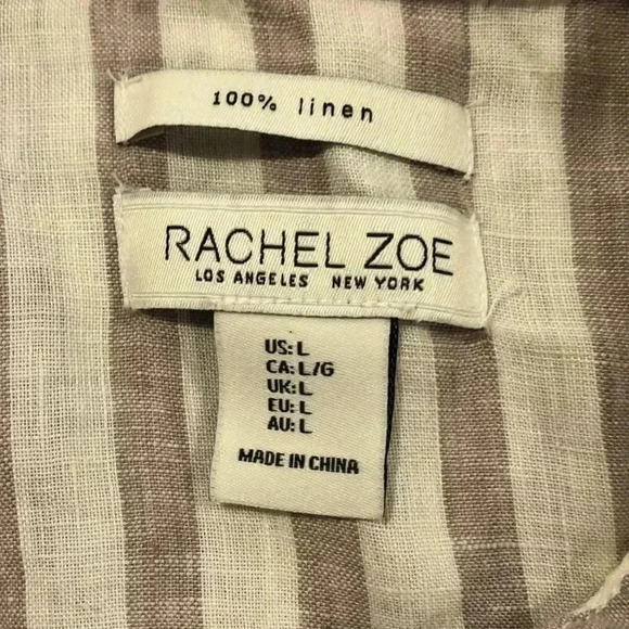 Rachel Zoe linen shortsleeved button down. - Picture 4 of 5